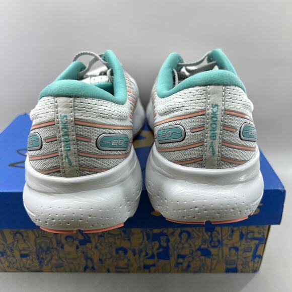 Brooks Glycerin 20 Running Shoes Women Size 10 D Wide White Teal Comfort Sneaker - Picture 4 of 9